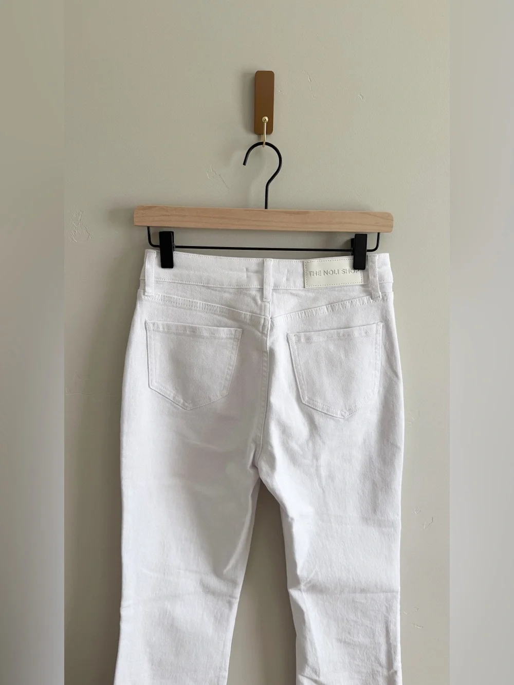 The Noli Shop Aria Flare Jean in White - Picture 9 of 10